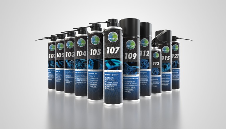Professional gruppebilde Sett med matchende grønne sprayflasker